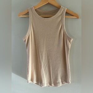 Classic Beige Ribbed Tank Top